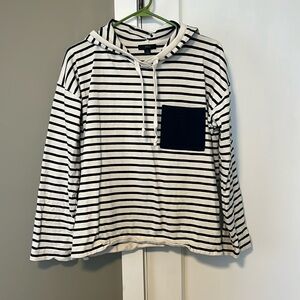J Crew Striped Hooded Shirt